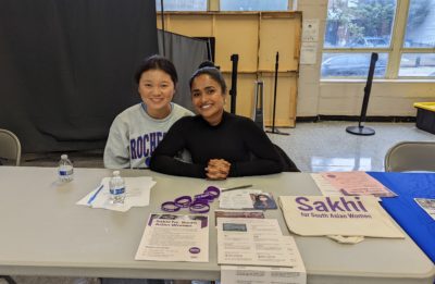 Sakhi Community Engagement Advocate Linda Cheriyan and Sakhi Anti-Violence Program Advocate Sangey Sherpa at Malikah's 2022 Women's Safety Festival.